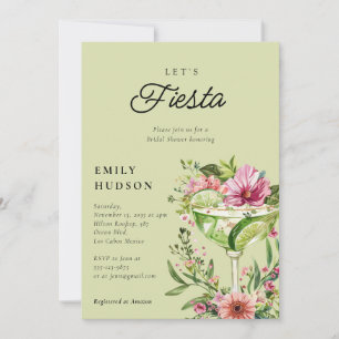 Let's Fiesta Margarita Floral Bridal Shower Invitation