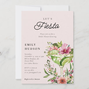 Let's Fiesta Margarita Floral Bridal Shower Invitation
