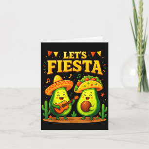 Let's fiesta mexican cinco de mayo avocado tacos card