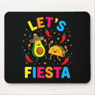 Let's fiesta mexican cinco de mayo maracas, avocad mouse pad