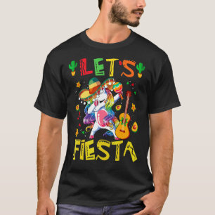 Let's Fiesta Mexican Dabbing Unicorn Cinco De Mayo T-Shirt