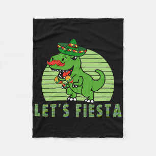 Let's Fiesta Mexican Dino Trex Cinco De Mayo Toddl Fleece Blanket
