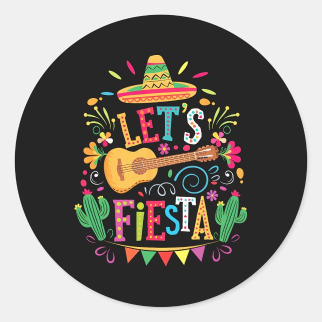 Lets Fiesta Mexican Family Fiesta Squad Cinco De M Classic Round Sticker (Front)