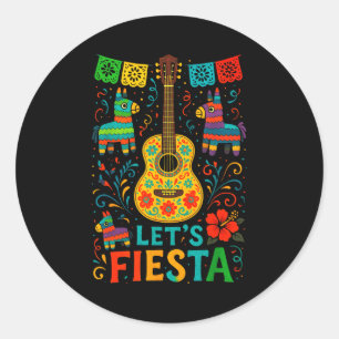 Let's fiesta - mexican fiesta cinco de mayo party  classic round sticker