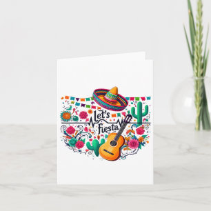 Let's Fiesta Mexican Party Celebration Heartbeat  Card