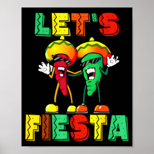 Let's fiesta mexican party cinco de mayo funny poster