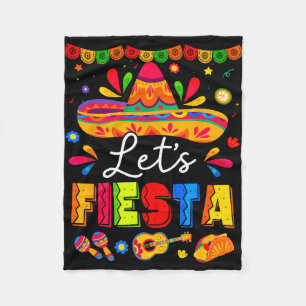 Let's fiesta mexican party fiesta squad cinco de fleece blanket