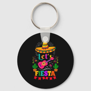 Let's fiesta mexican sombrero cinco de mayo cactus key ring