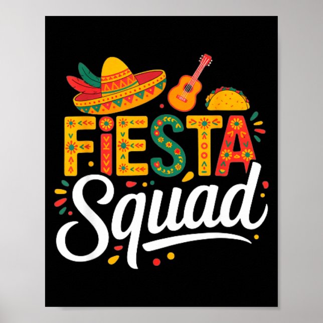 Lets fiesta mexico fiesta squad cinco de mayo for poster (Front)