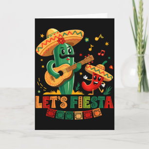 Let's fiesta mexico fiesta taco guitar cactus cinc card