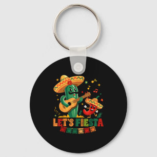Let's fiesta mexico fiesta taco guitar cactus cinc key ring