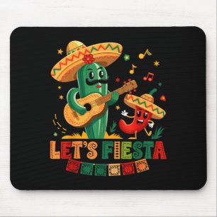 Let's fiesta mexico fiesta taco guitar cactus cinc mouse pad