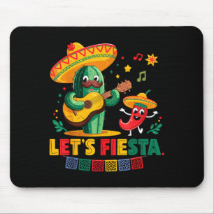 Let's fiesta mexico fiesta taco guitar cactus cinc mouse pad