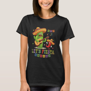 Let's Fiesta Mexico Fiesta Taco Guitar Cactus Cinc T-Shirt