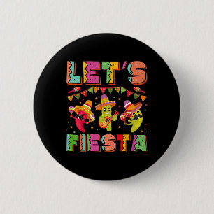 Let's Fiesta Mexico Fiesta Taco Guitar Cinco De Ma 6 Cm Round Badge