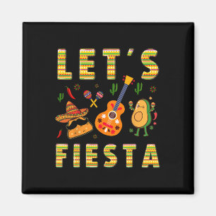 Lets Fiesta Nacho Guitar Avocado Funny Cinco De Ma Magnet