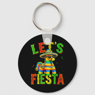 Lets Fiesta nata Mexican for Men Women Kids Cinco Key Ring
