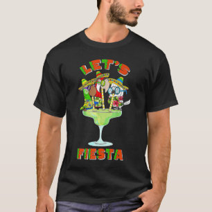 Let's Fiesta Parrots Drinking Margarita Cinco De M T-Shirt