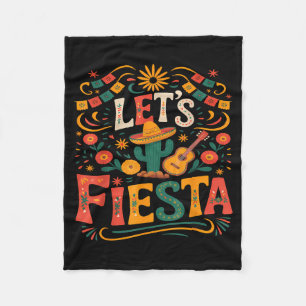 Let's fiesta party mexican 5 de mayo funny cinco fleece blanket