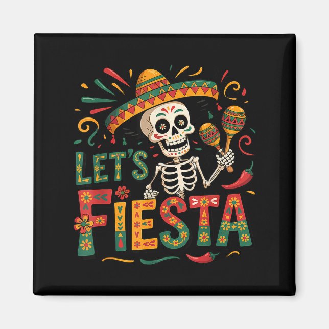 Let's fiesta party mexican 5 de mayo funny cinco magnet (Front)