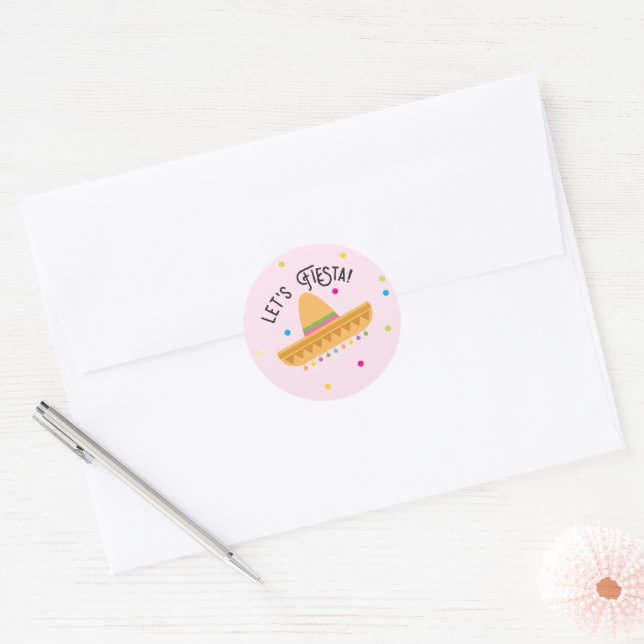 Let's Fiesta Round Stickers (Envelope)