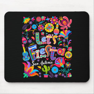 Let's fiesta san antonio floral funny cinco de mouse pad