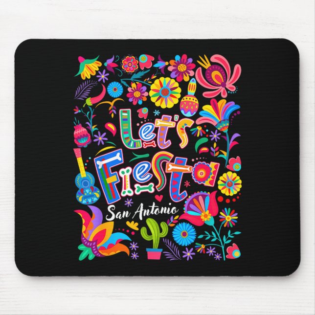 Let's fiesta san antonio floral funny cinco de mouse pad (Front)