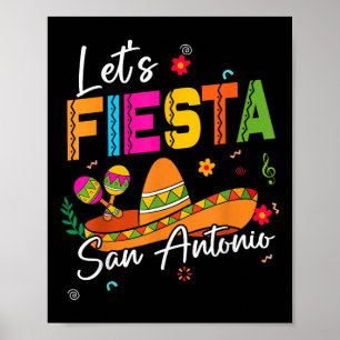 Lets Fiesta San Antonio Texas Cinco De Mayo Mexica Poster