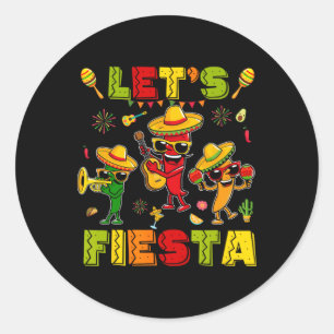 Let's Fiesta Shirt Mexican Party Let's Fiesta Cinc Classic Round Sticker