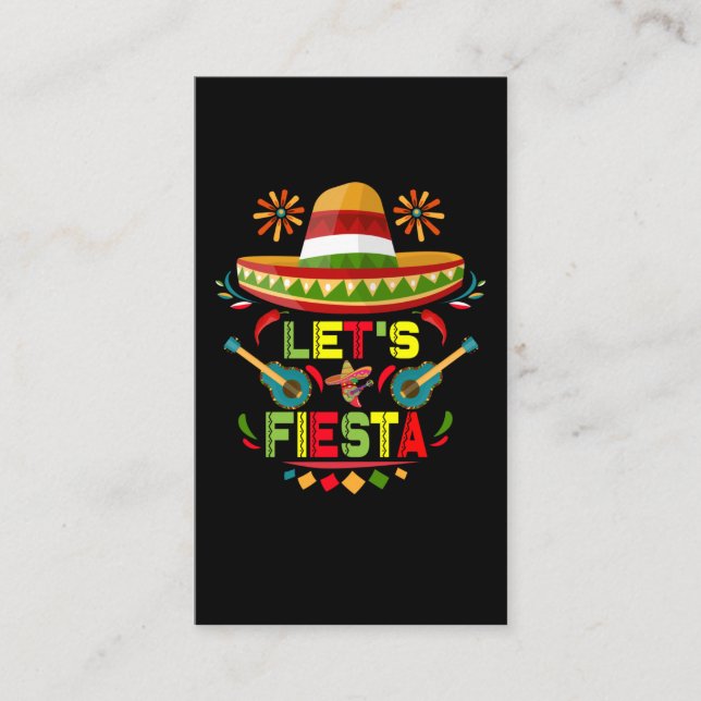 Let's Fiesta Sombrero Happy Cinco De Mayo Party Business Card (Front)
