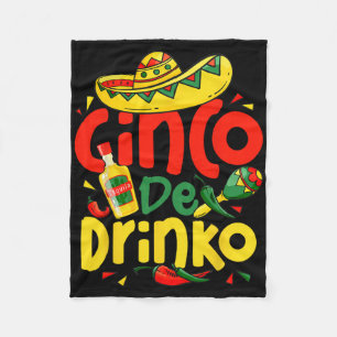 Lets Fiesta Squad Cinco Drinko 5 Cinco De Mayo Mex Fleece Blanket