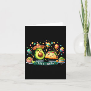 Let's Fiesta Taco Avocado Funny Cinco De Mayo Mexi Card