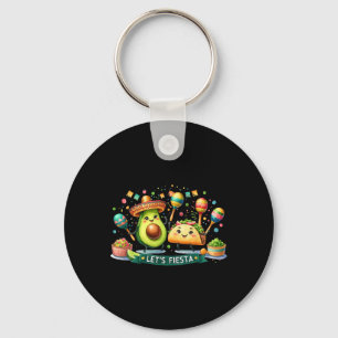 Let's Fiesta Taco Avocado Funny Cinco De Mayo Mexi Key Ring