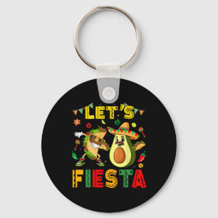 Lets Fiesta Taco Avocado Funny Cinco De Mayo Mexic Key Ring