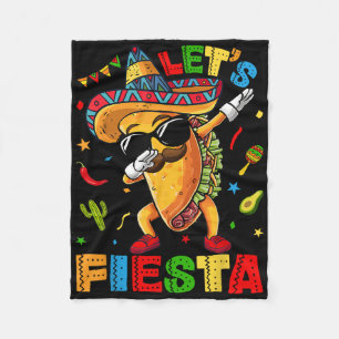 Lets Fiesta Tacos Dabbing Cinco De Mayo Mexican Da Fleece Blanket
