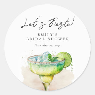 Let's Fiesta Tequila Bridal Shower Classic Round Sticker