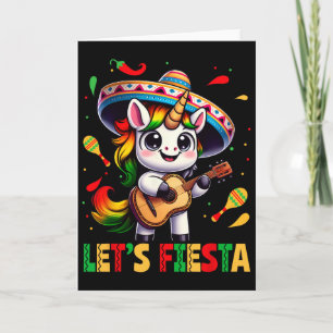 Lets Fiesta Unicorn Sombrero Cinco De Mayo Mexican Card