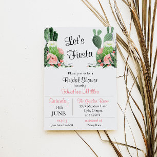 Let's Fiesta Watercolor Bridal Shower Invitation