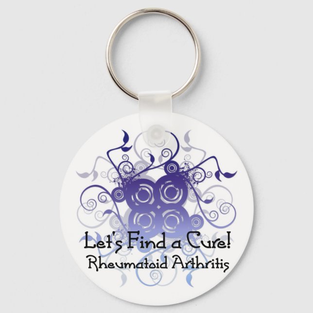 Let's Find a Cure! Rheumatoid Arthritis Design1 Key Ring (Front)