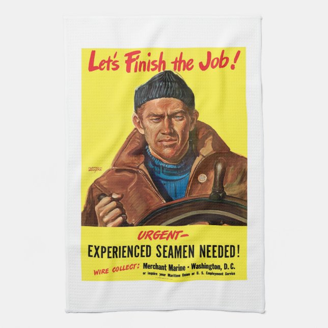 Let's Finish The Job!  Tea Towel (Vertical)