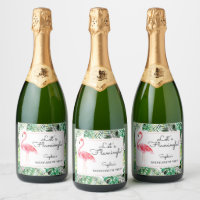 Let's Flamingle Bachelorette Sparkling Wine Labels