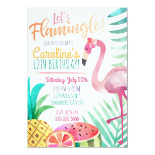 Let's Flamingle Birthday Party Invitation