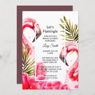 Let's Flamingle Bridal Shower | Flamingoes Invitation