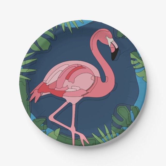Let's Flamingle Celebration Paper Plate (Front)