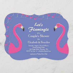 Let's Flamingle Couple's Shower Invite - purple