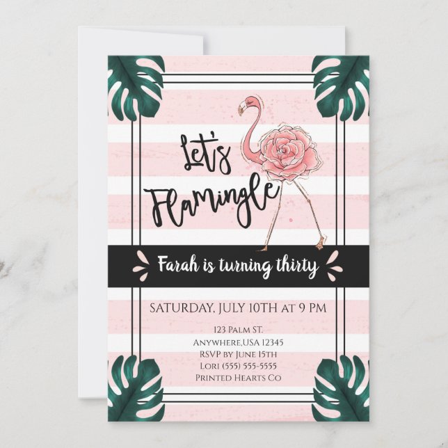 Let's Flamingle | Flamingo Birthday Invitation (Front)