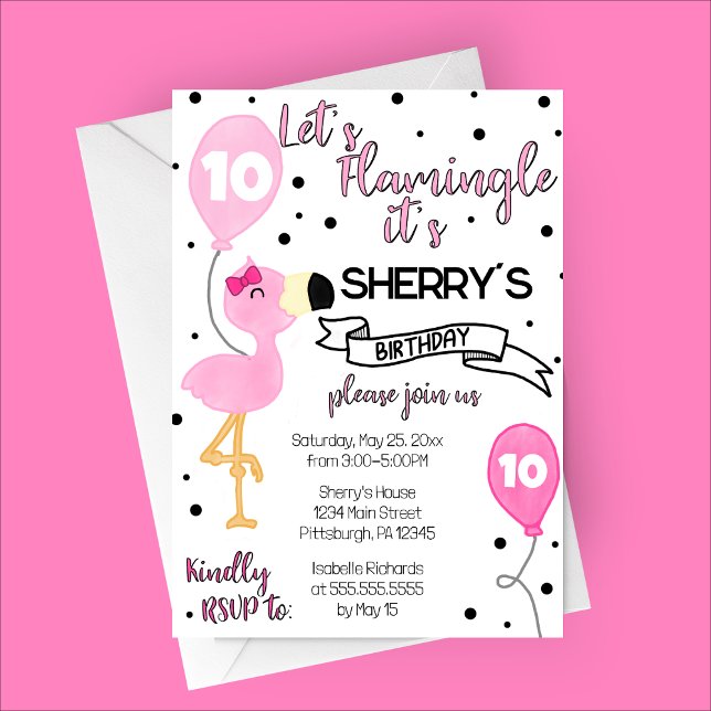 Let's Flamingle Flamingo Birthday Party Invitation (Let's Flamingle Birthday Party Invitation | Summer Birthday)