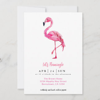 Let's Flamingle Flamingo Cocktails Invitation