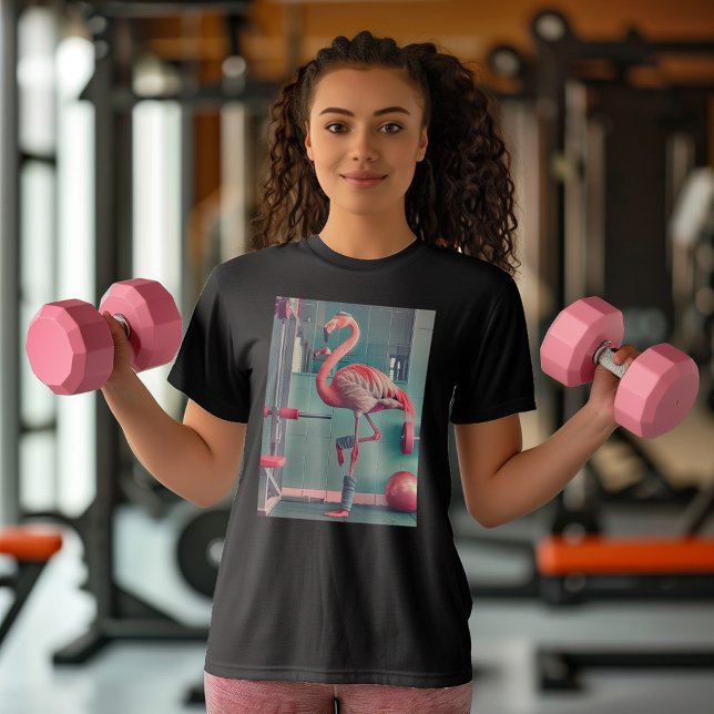 Let's Flamingle - Flamingo Wear - Gym Workout T-Shirt (Add a splash of fun to your workout with "Let's Flamingue," featuring a stylish flamingo!)