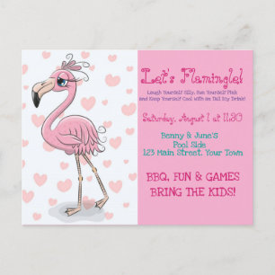 Let's Flamingle Invitation Postcard